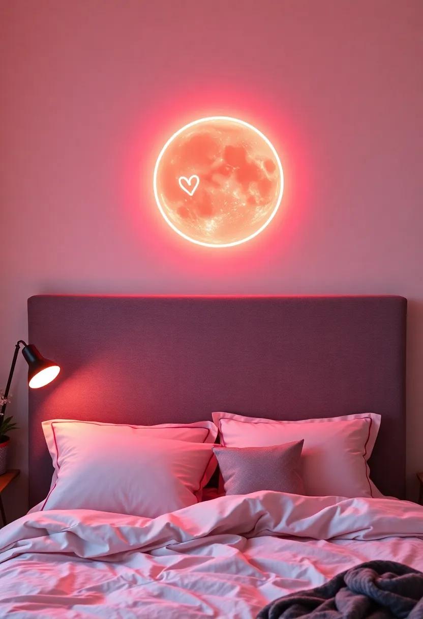 Whimsical Touch: A Neon Moon Sign to Add a Magical Feeling to Your Bedroom