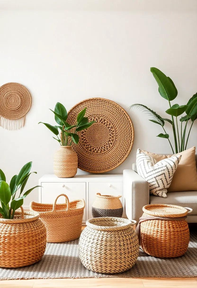 Handwoven Baskets: Use decorative‌ baskets for ⁤storage and organization, adding ⁣a stylish yet functional ‍touch to ‍your boho ⁣eclectic living room