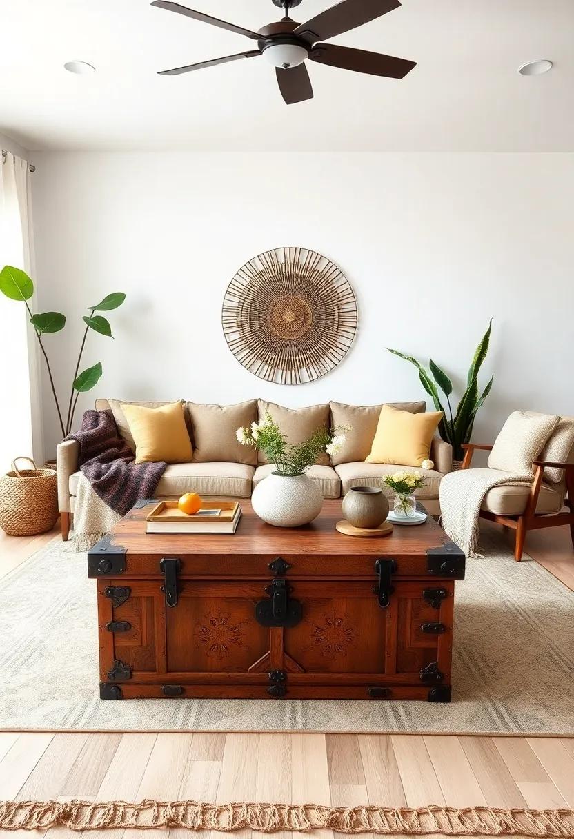 Eclectic Coffee⁤ Table: Choose a coffee ⁢table⁤ that stands out—be it an antique trunk, a ⁢sleek minimalist design, or a bold⁢ statement piece