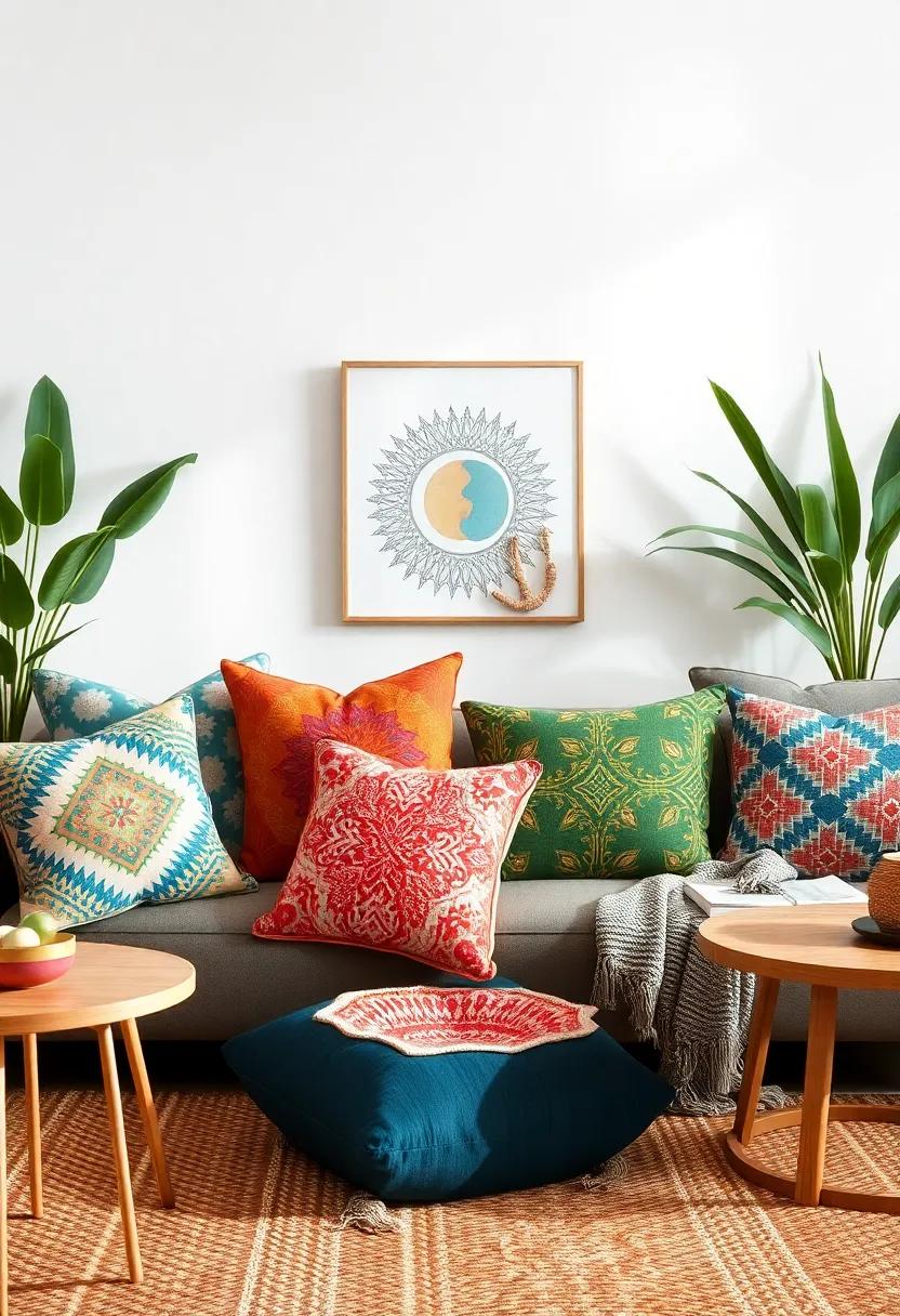 Boho ⁣Cushions:⁤ Mix⁢ and match colorful cushions with different​ patterns and ​shapes to create a relaxed, inviting seating area
