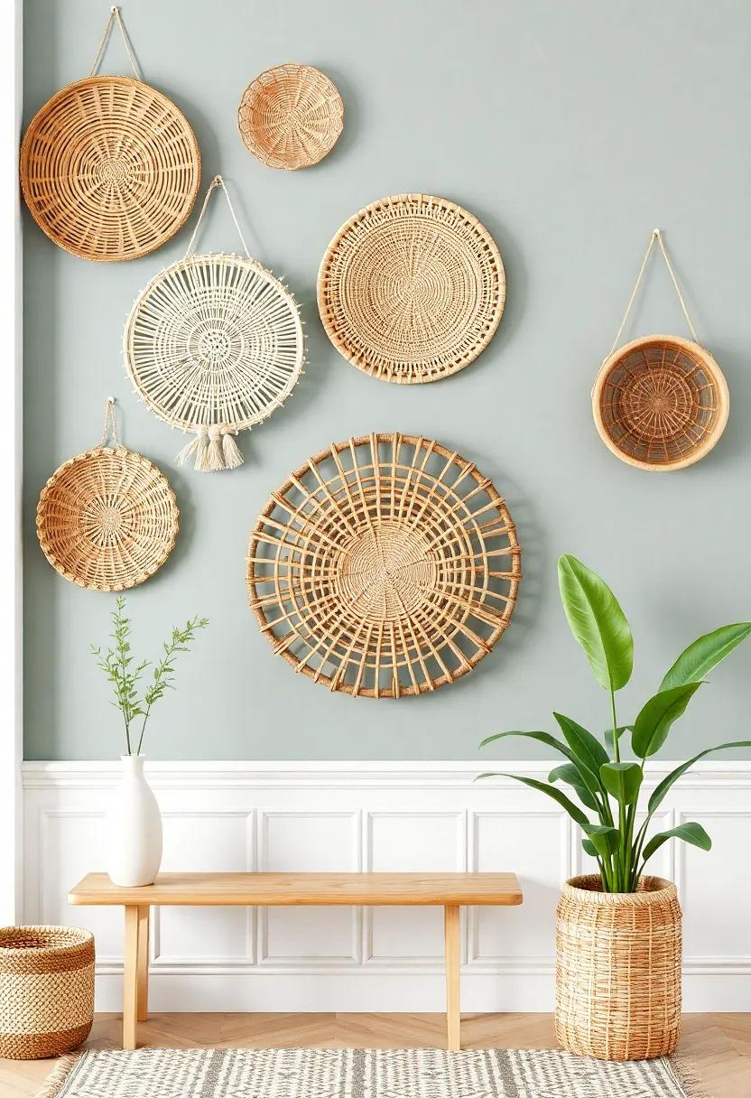Innovative Ways to⁢ Hang Woven Baskets as Wall ‌Art Statements