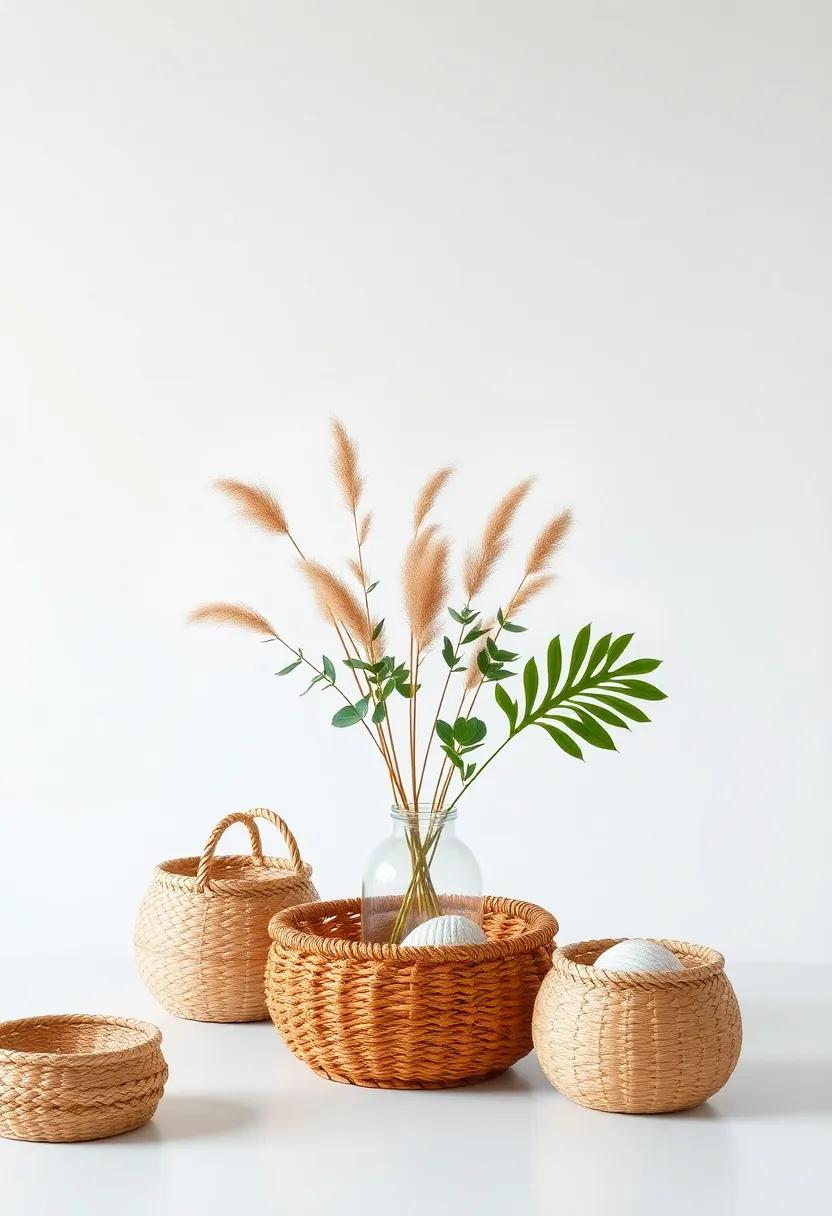 Crafting a Unique Centerpiece with woven ⁣Baskets and Nature-Inspired Decor
