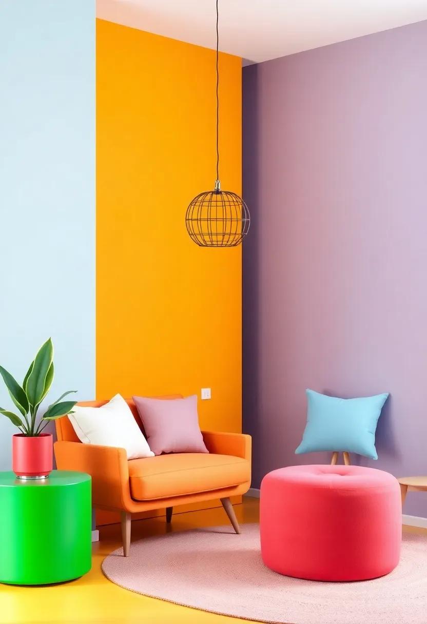 Color-blocking Furniture: Use furniture pieces that feature different⁤ color blocks to emphasize the eclectic theme ​while ⁢keeping a cohesive look