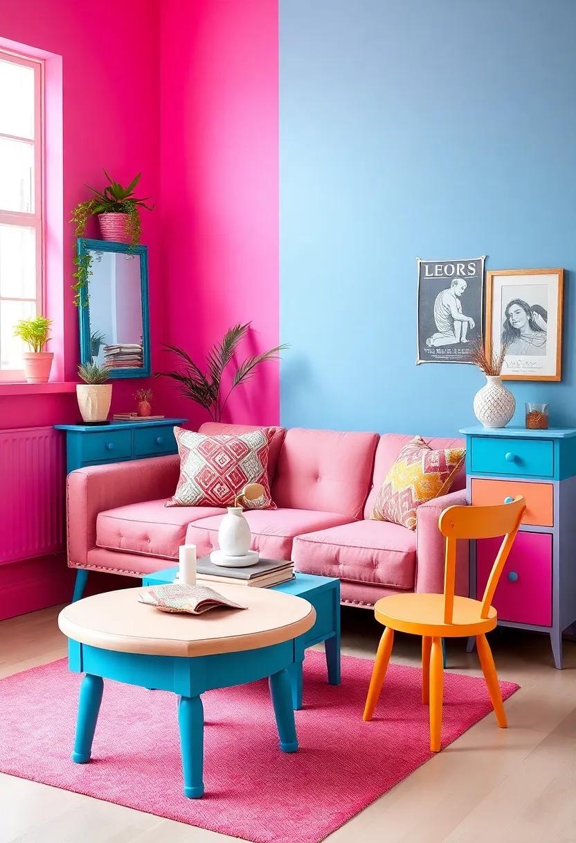 Multi-colored Furniture: Opt for a mix of furniture pieces painted in bright‌ hues,‌ allowing ​eclectic aesthetics to shine through⁤ with personality and flair