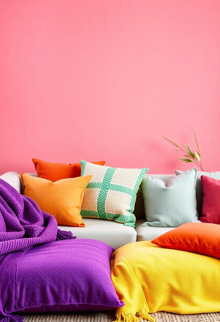 Bright Pillows and Throws: Use cushions and blankets in an array of bold colors and⁤ textures⁤ on sofas or ⁤chairs to create visual interest and comfort