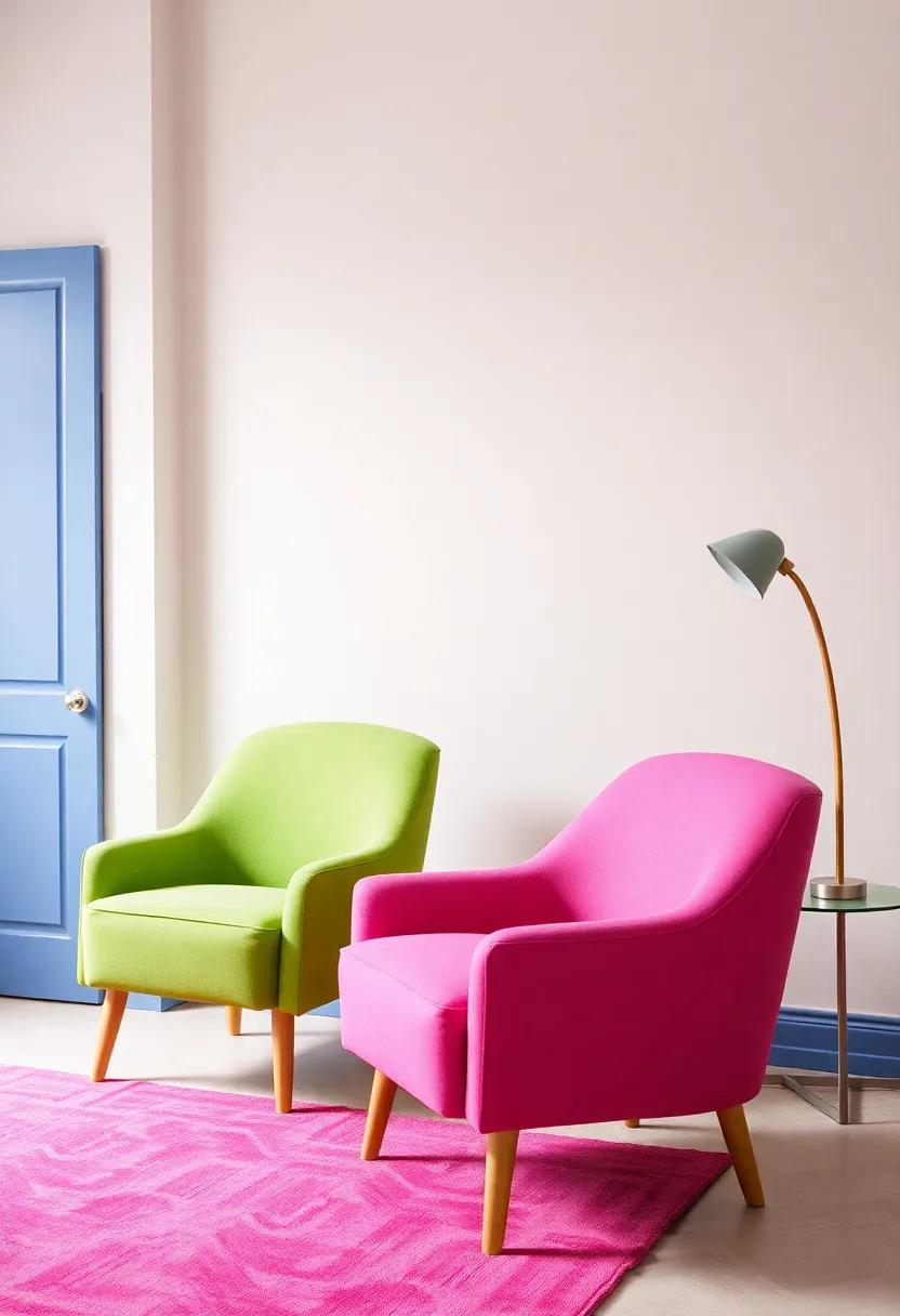 Cheery⁢ accent Chairs: Find unique accent chairs ​in eye-catching colors to add a ‌playful element while providing ample seating