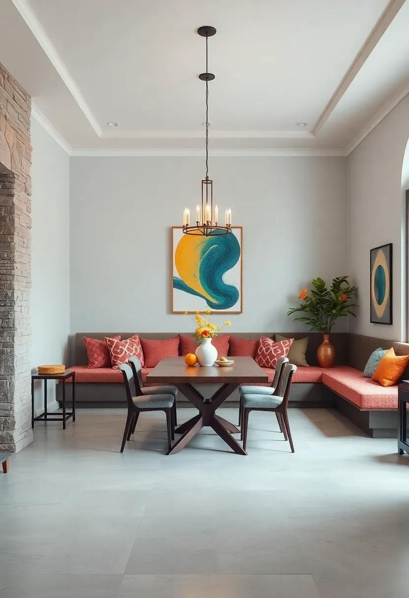 Inviting Warmth through Cozy Built-In Banquettes in Dining Spaces