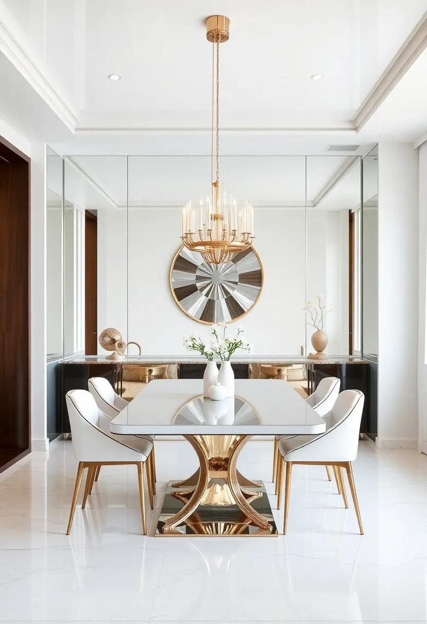 Glossy Finish: The Impact of High-Gloss Mirrored Surfaces in Contemporary Dining Rooms