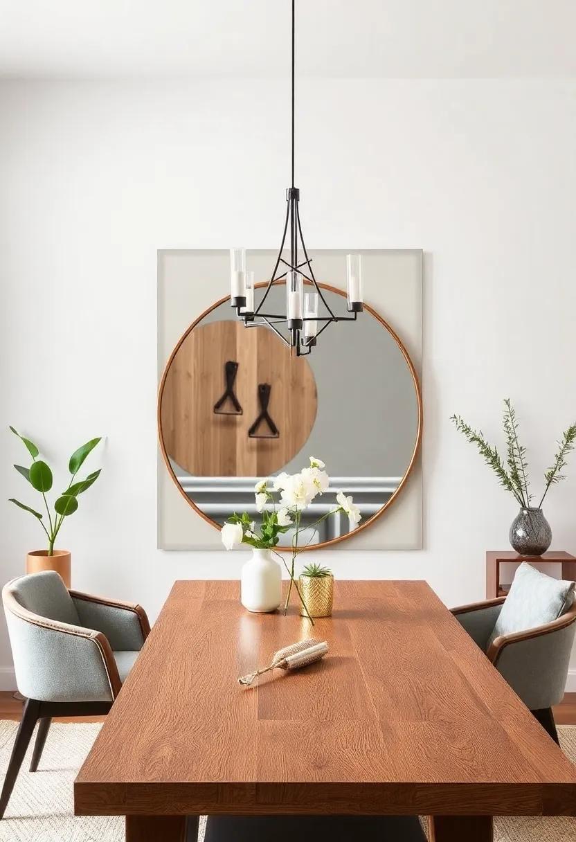 Mixing materials: Blending Mirrors with Wood, Metal, and Glass for Visual Interest