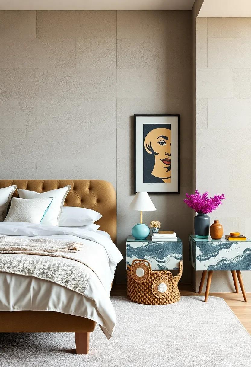 Artful Side⁤ tables with Prints: Opt for side tables adorned with ⁤unique‍ printed‍ designs, adding an artistic ​flair while maintaining functionality