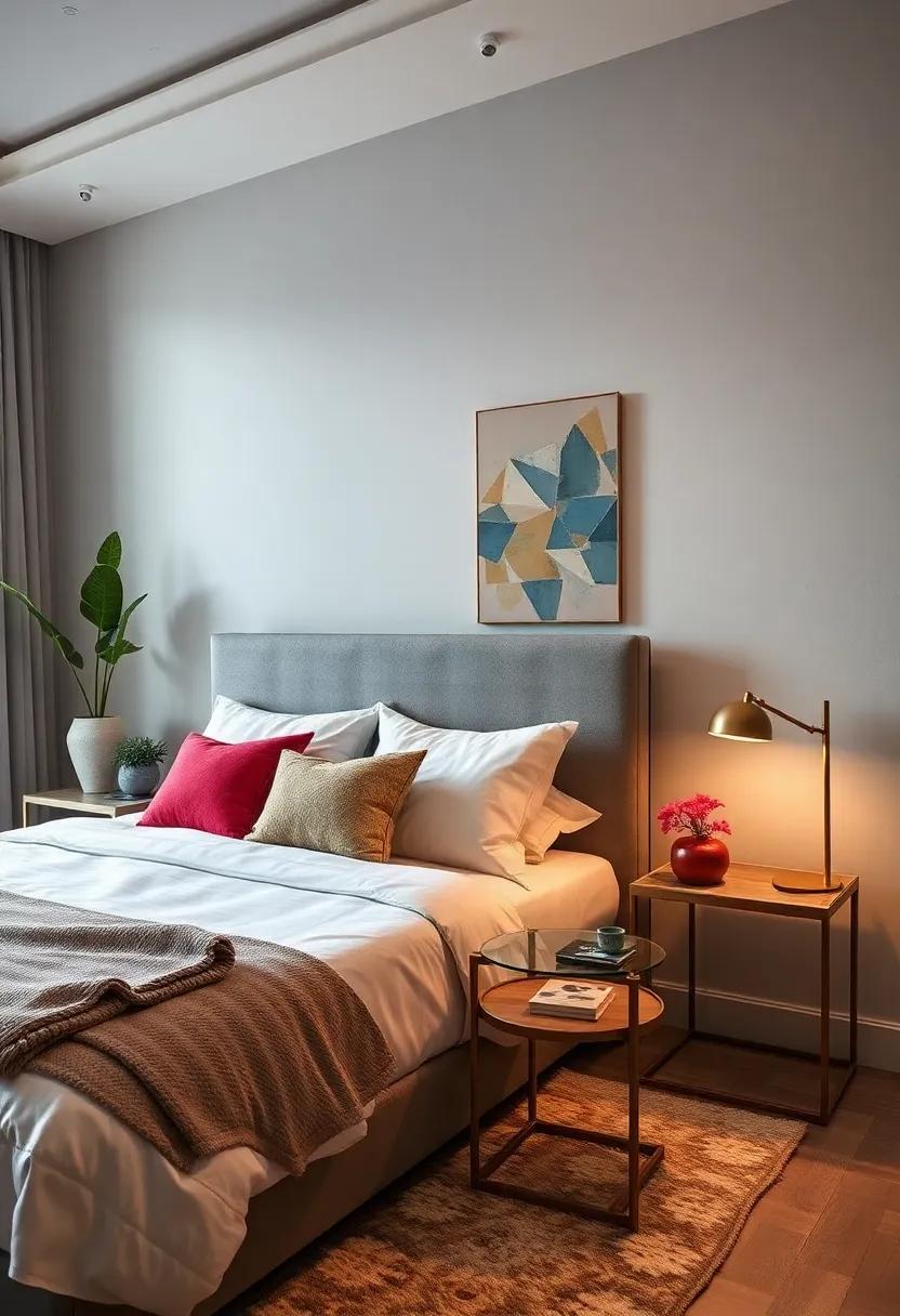Glass and ⁢Metal Compositions: Choose a glass-topped ⁣metal frame side table that⁤ reflects light and adds a⁤ contemporary art feel to your bedroom