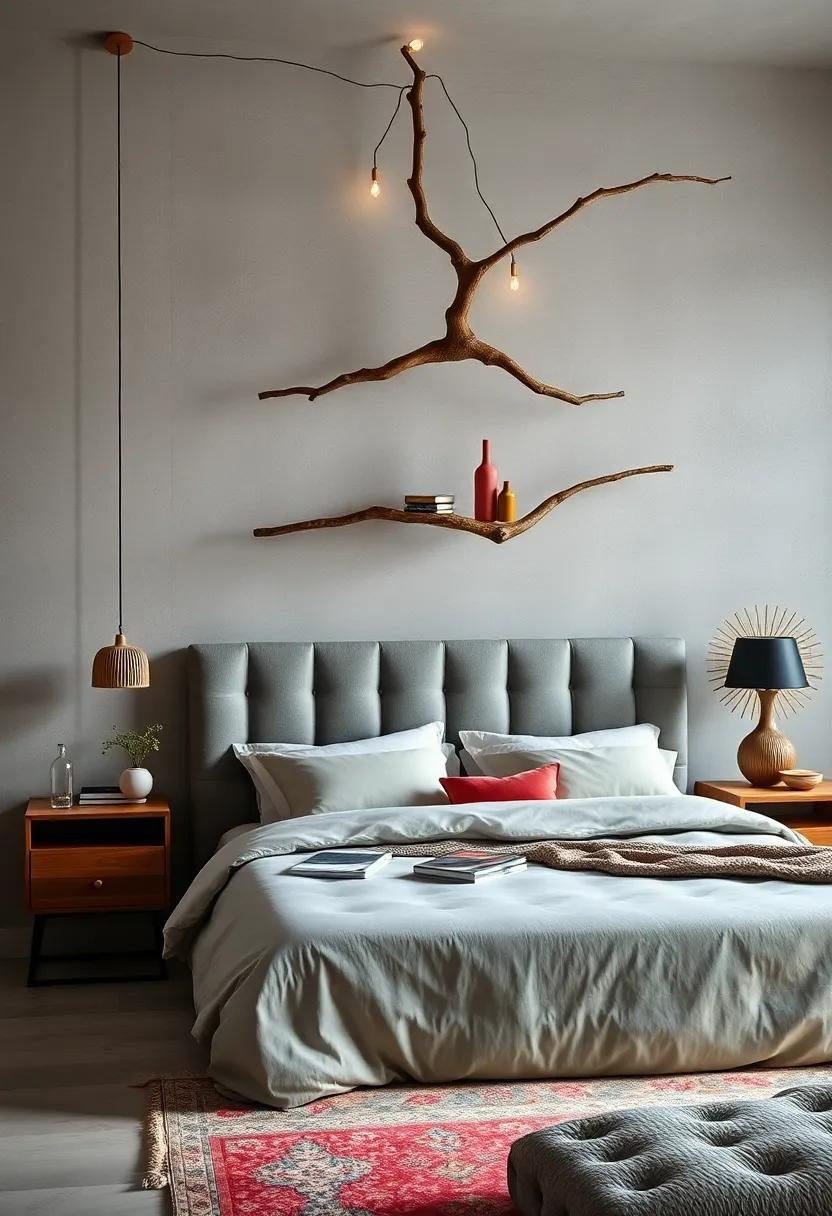 Whimsical ‍Tree Branch: Suspend a sturdy tree branch from the ⁢ceiling as an innovative nightstand, ⁣ideal for ⁣hanging or placing lightweight ⁢items