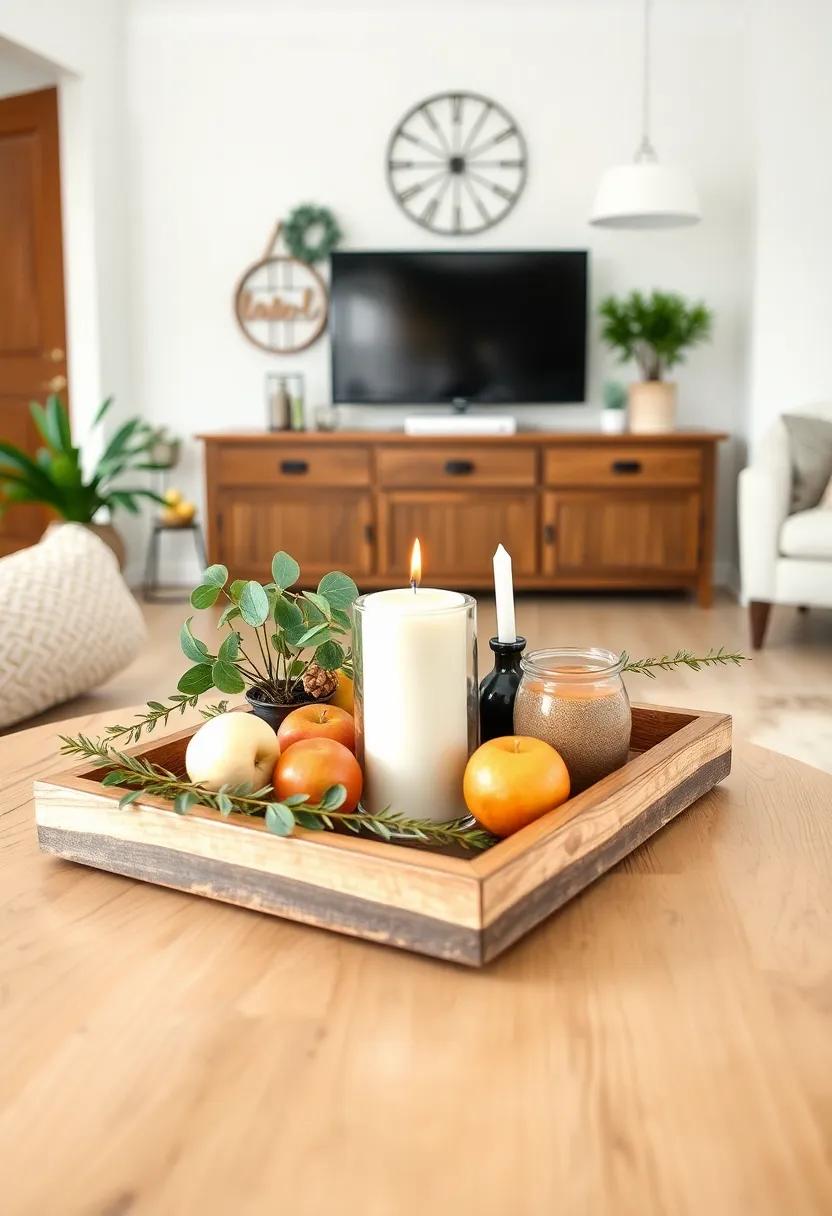 add a Rustic Coffee Table: ⁢Opt⁣ for an old wooden table ​or a reclaimed piece ‌to serve as the focal point of your‌ space, reflecting the rustic charm of farmhouse style