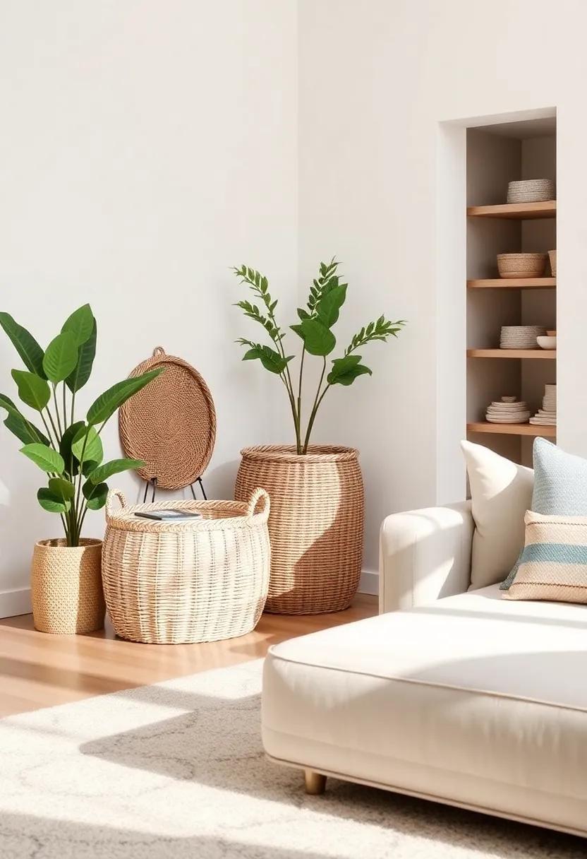 Incorporate Woven ⁢Baskets: Use⁣ wicker‍ or seagrass baskets for storage⁣ to add functionality ⁣while contributing to⁣ the ‌farmhouse aesthetic