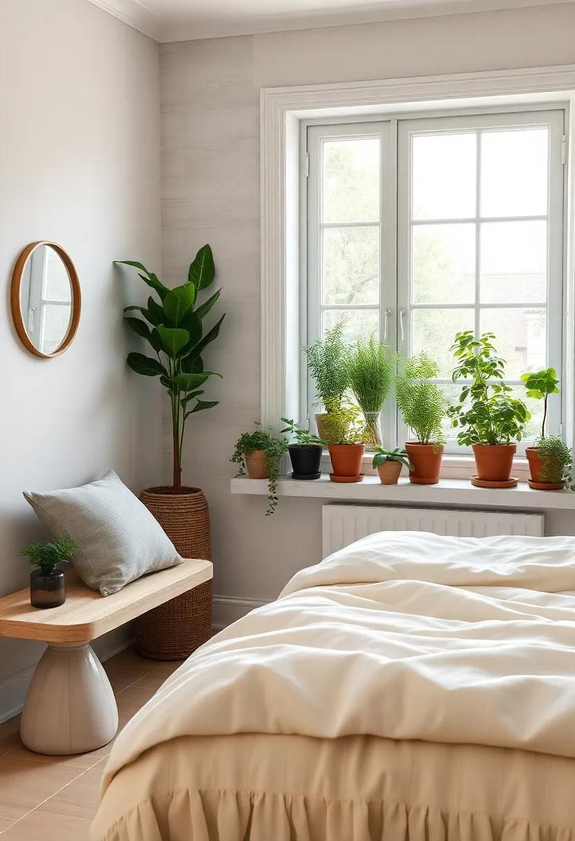 Herb Garden Windowsill: Plant a small‌ herb garden in pots on your windowsill. ​not only do they purify ‍the air, but they also provide fresh scents ​and ⁤flavors