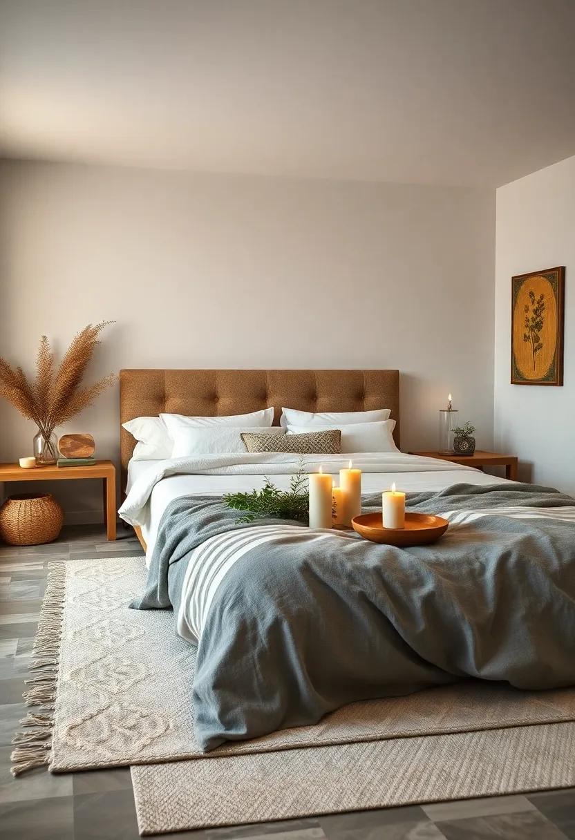 Scented Candles: Choose candles made from ​natural soy or beeswax, infused ​with earthy scents like cedarwood or fresh linen to enhance‍ relaxation