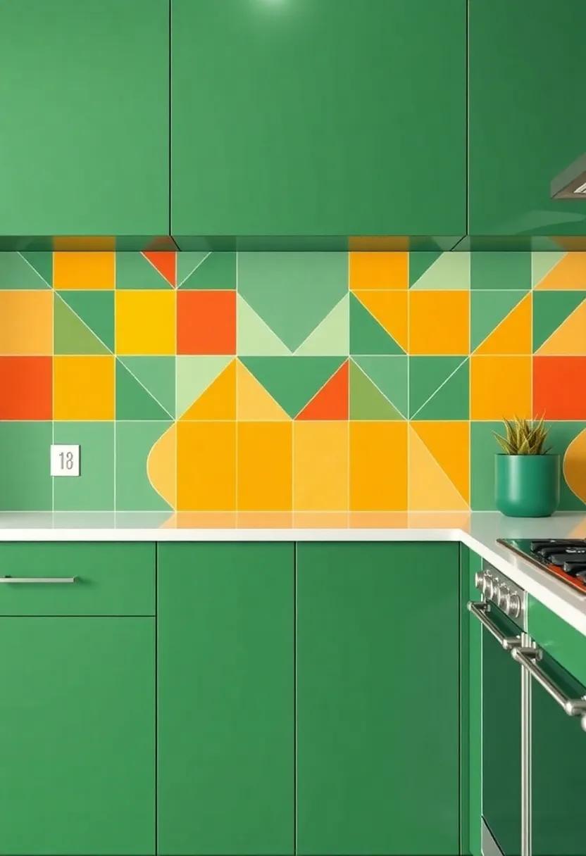 Bold Geometric Patterns: Transform your kitchen with striking geometric⁤ tiles in vibrant colors that can serve⁢ as a statement ⁤piece, drawing the eye and energizing the ​space