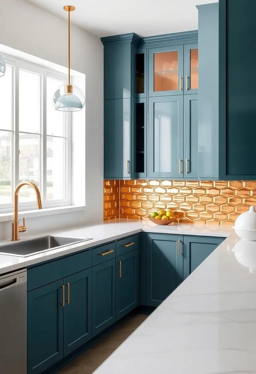 Elegant Metallic Finishes: Introduce metallic ⁣tiles ​(like gold or copper) for⁣ a luxurious backdrop that catches​ the light and adds a ⁤glamorous⁣ accent ⁣to your ‌kitchen