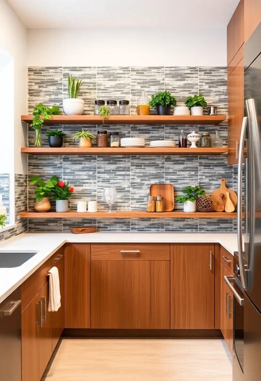 Floating Shelves: Pair shelving ⁣with your backsplash to display plants, ​spices, or decorative dishes,⁣ combining functionality ​with design⁣ for a personalized touch