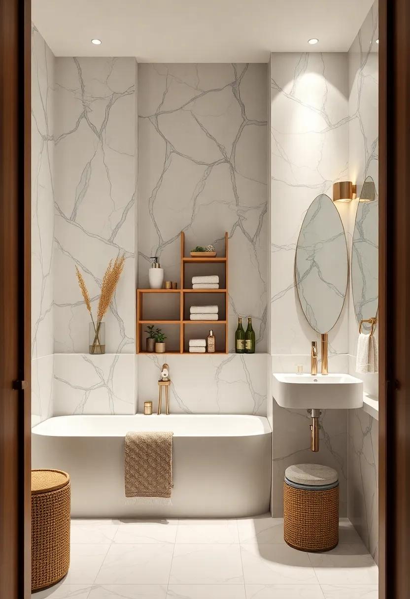 Artistic Flair: ⁢Revel in ⁤a⁣ bathroom that ​showcases custom storage solutions ​as part of its artistic décor, making ⁤even organization a statement of style