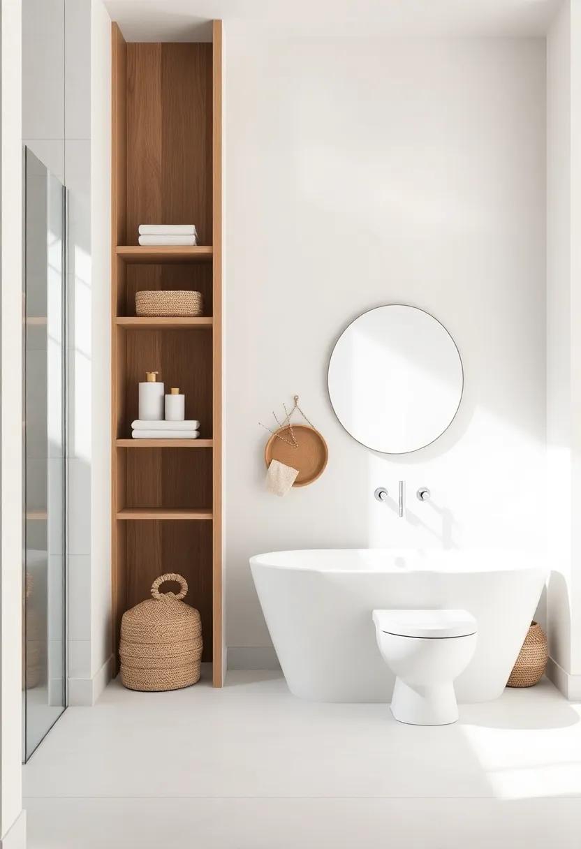 Coastal Escape:‌ Explore a beach-inspired ⁣bathroom ⁤with open shelving that⁤ is not only⁤ visually appealing but also‍ offers practical storage for seaside essentials⁤ and⁣ décor