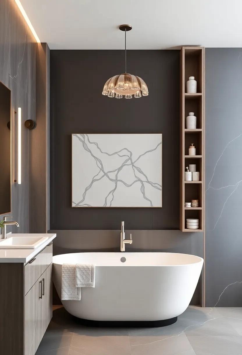 Elegant Functionality: Find inspiration in a luxurious bathroom featuring a mix of ⁣open and closed‌ custom storage solutions, offering a stylish way to organize and display elegant bathware