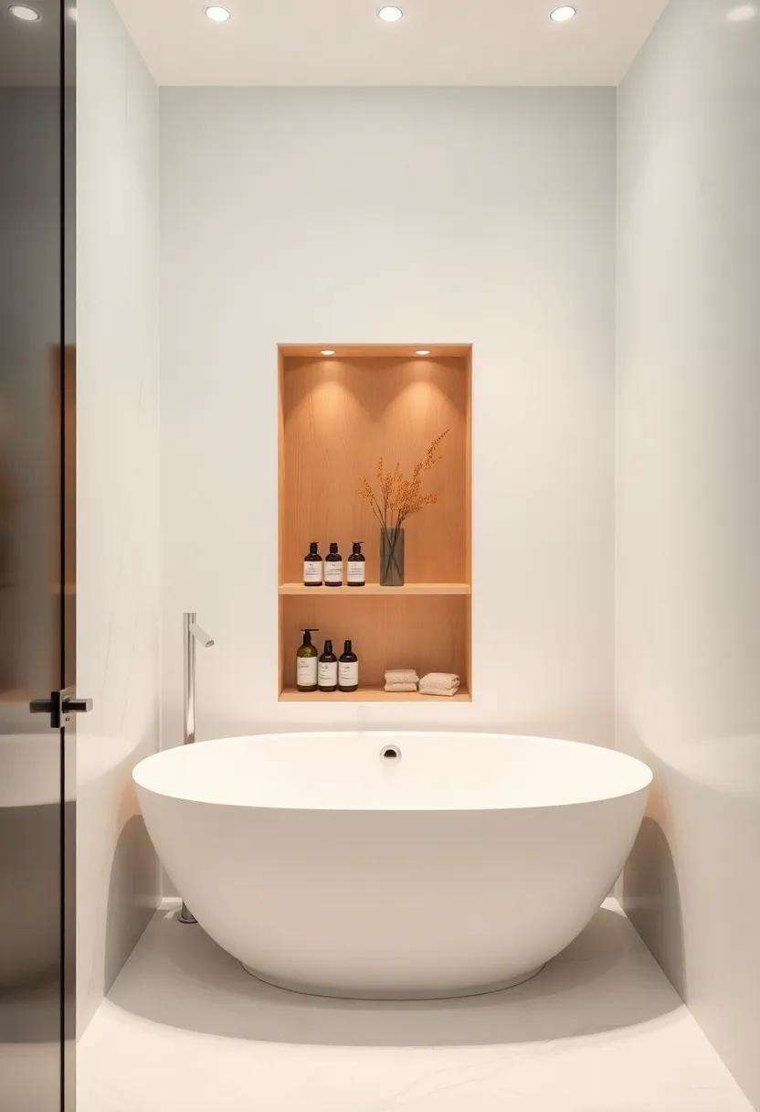 Spa-Like Serenity: Step into a ​high-end bath designed with custom storage to house massage oils and salts, ensuring a ‌blissful⁣ retreat right at home