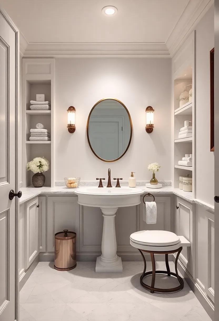 Timeless Classic: Explore a traditional bathroom equipped with custom built-ins that​ perfectly showcase luxurious soaps and toiletries, all while maintaining ‍a classic aesthetic