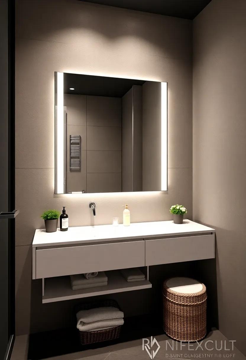 Urban Loft: delve into a chic‌ bathroom design that incorporates⁤ floating vanities ⁣and clever storage under the sink, ensuring​ a clutter-free space in a bustling city environment