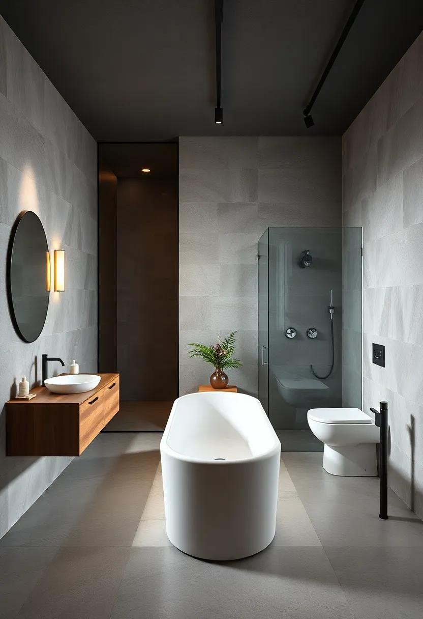 Textures Meet ⁣Geometry: Combining Materials for a Stunning Bathroom⁢ Design