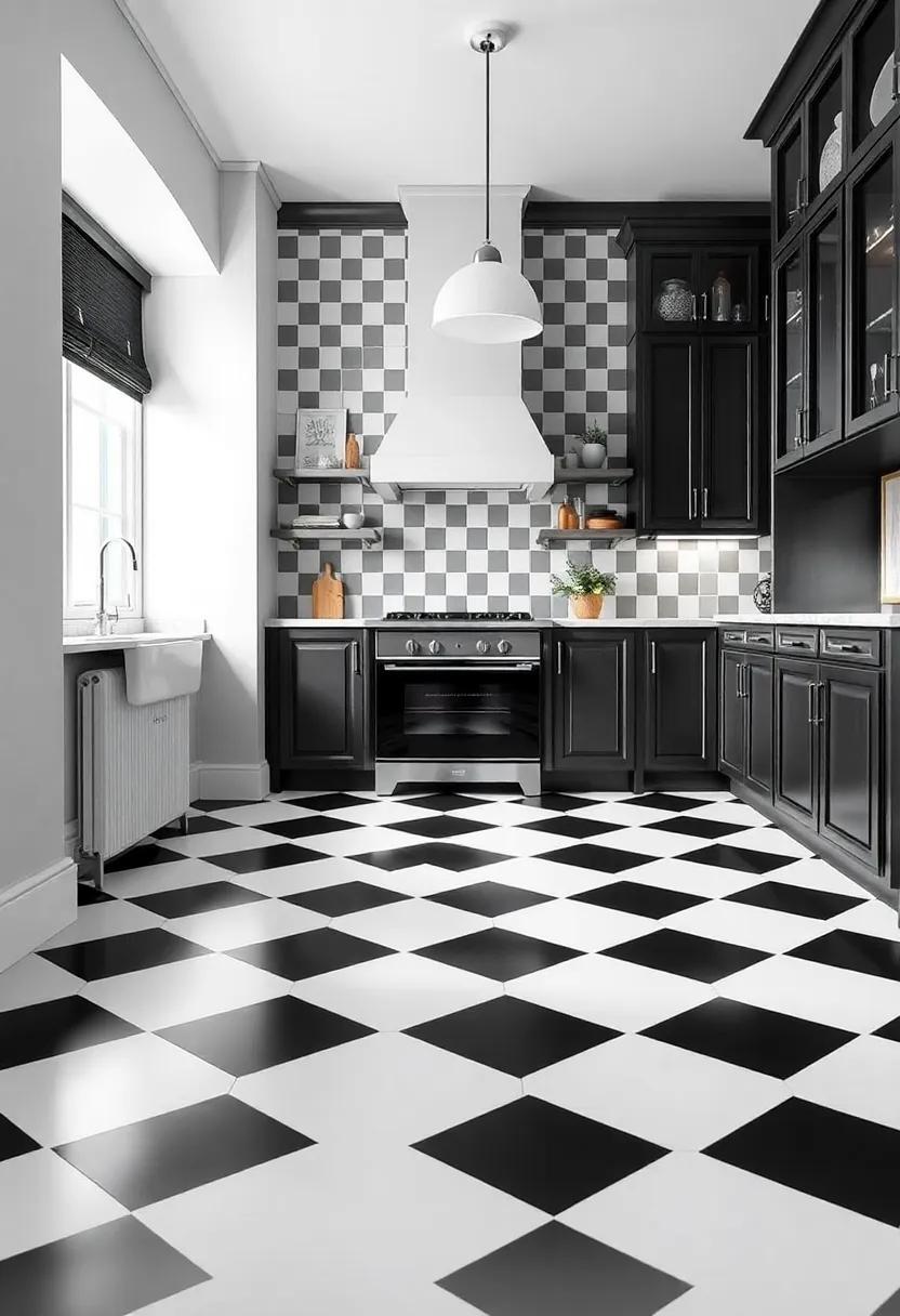 Classic ⁢Black and White Checkerboard: Bring timeless elegance‍ to​ your kitchen with​ a black and white checkerboard pattern ⁤that adds a vintage flair while remaining effortlessly chic