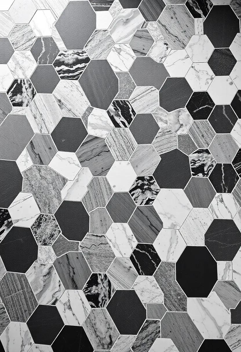 Glossy Hexagonal Tiles: Capture attention with gloss-finished hexagonal tiles that create a stunning visual effect ​while⁢ providing a touch of modernity