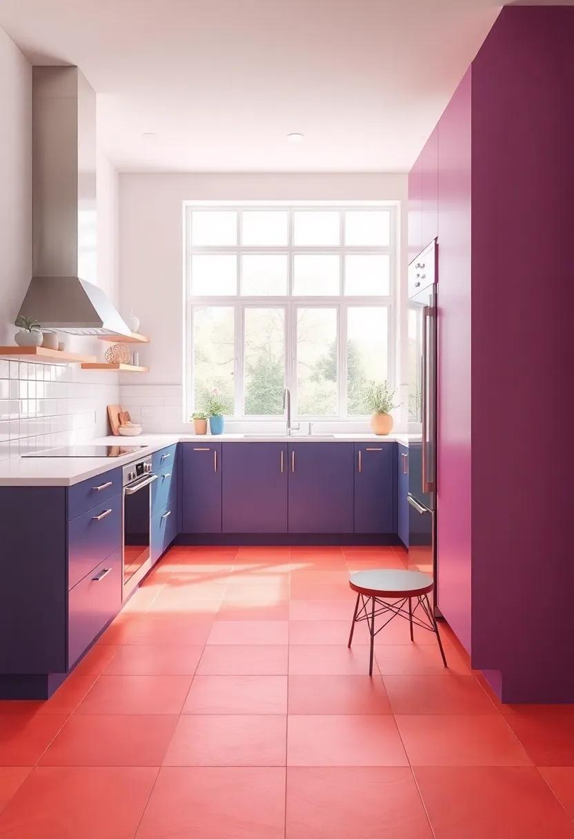 Playful Color Blocking: Use bright color⁤ blocks⁤ to create zones⁤ within your kitchen, utilizing different shades to define cooking, dining, and preparation areas