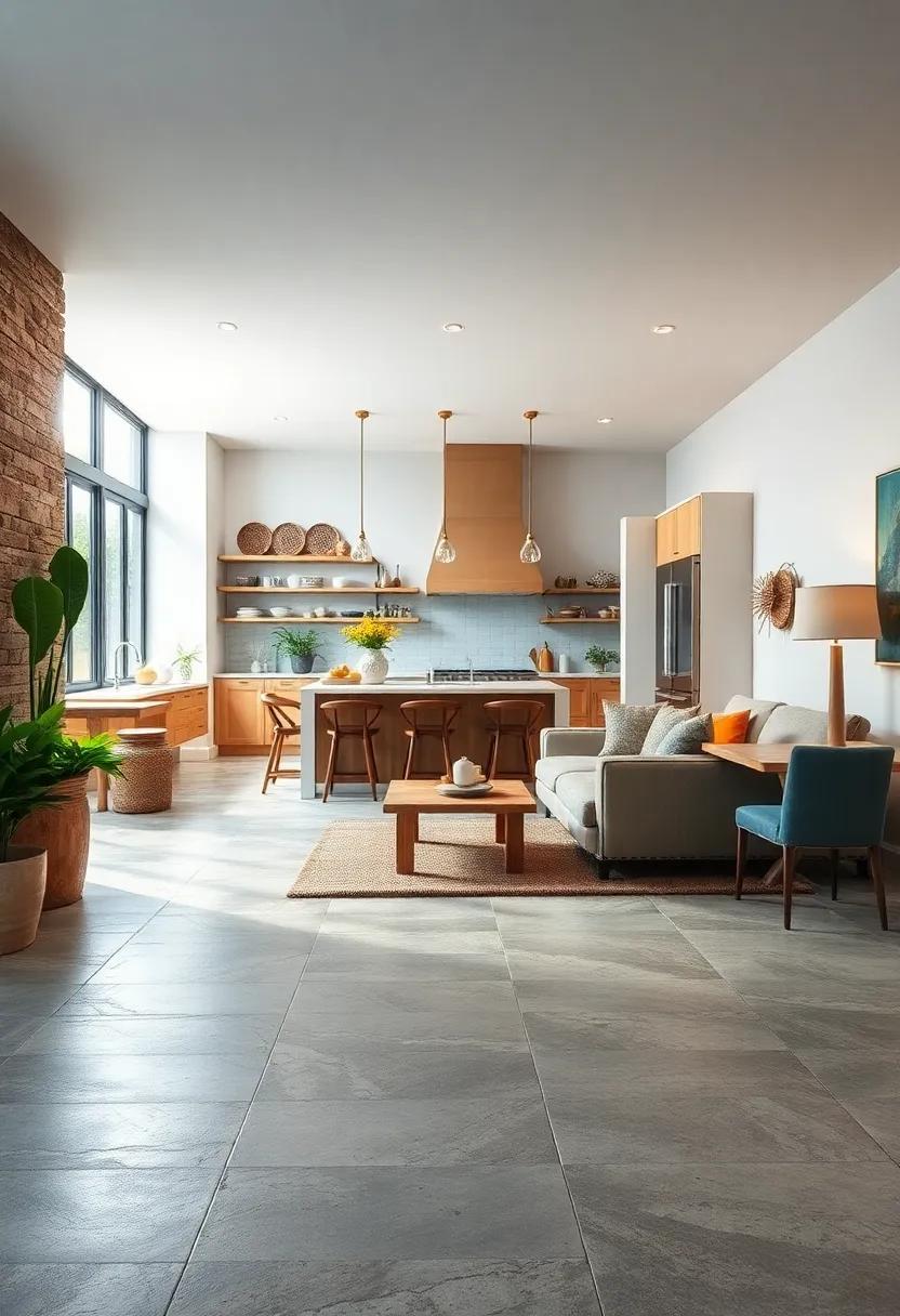 Cohesive design: Tying‍ Together kitchen and ‌Living Spaces with Rustic Tiles