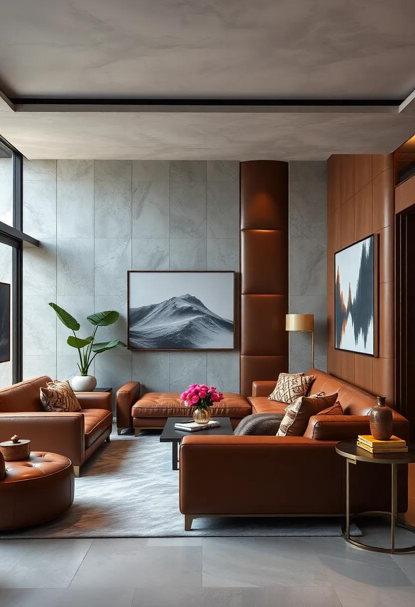 Incorporate Leather Wall panels: For ⁣a truly luxe vibe,‌ consider upholstered leather panels on the walls to frame your seating area