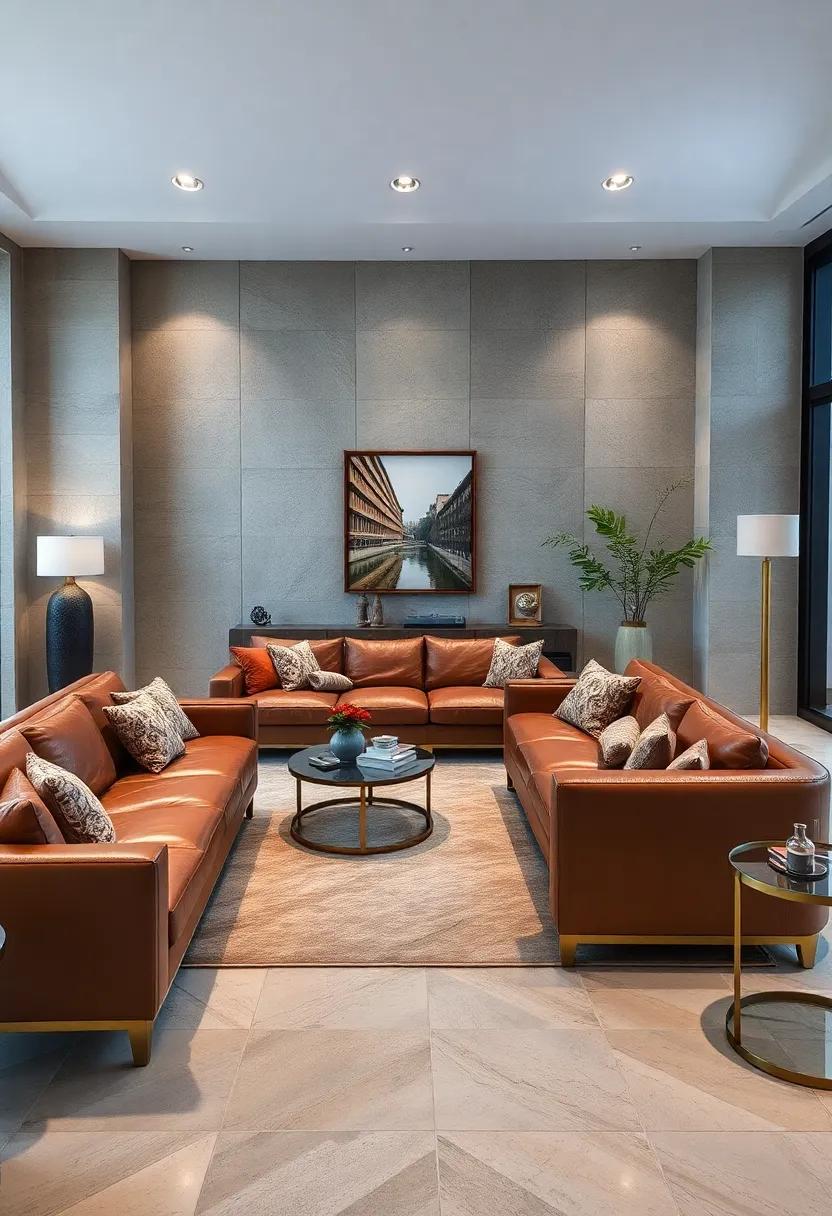 Lace in Reflective Surfaces: Pair leather seats with glass or metallic elements to elevate the​ space with modern sophistication