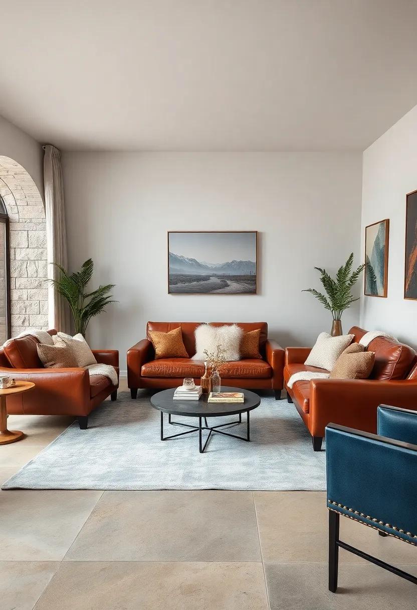 Create a Lounge Area: Use leather‌ chairs and a⁢ low‍ coffee table to ‌create a dedicated lounging corner for casual⁢ gatherings