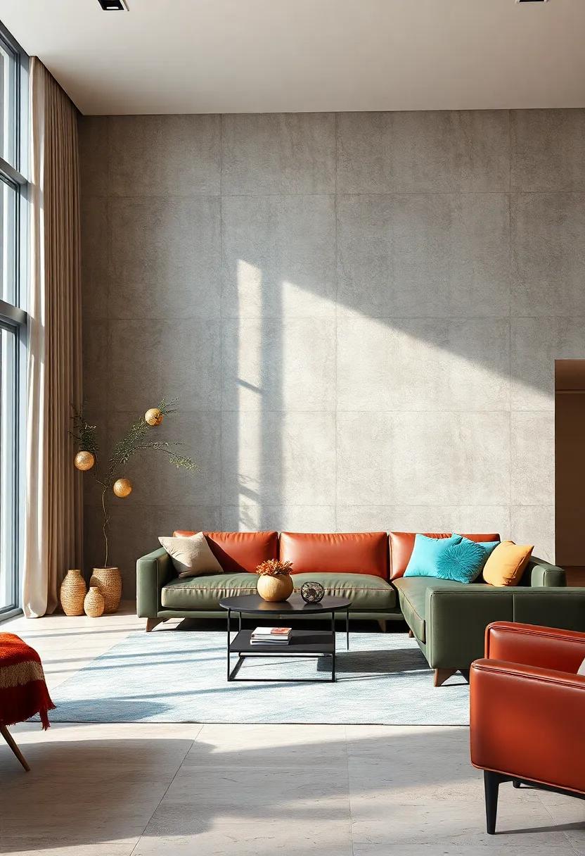 Experiment with Colors: Try ⁤colored leather seats like rich burgundy or deep emerald to add a vibrant touch to⁣ your living room