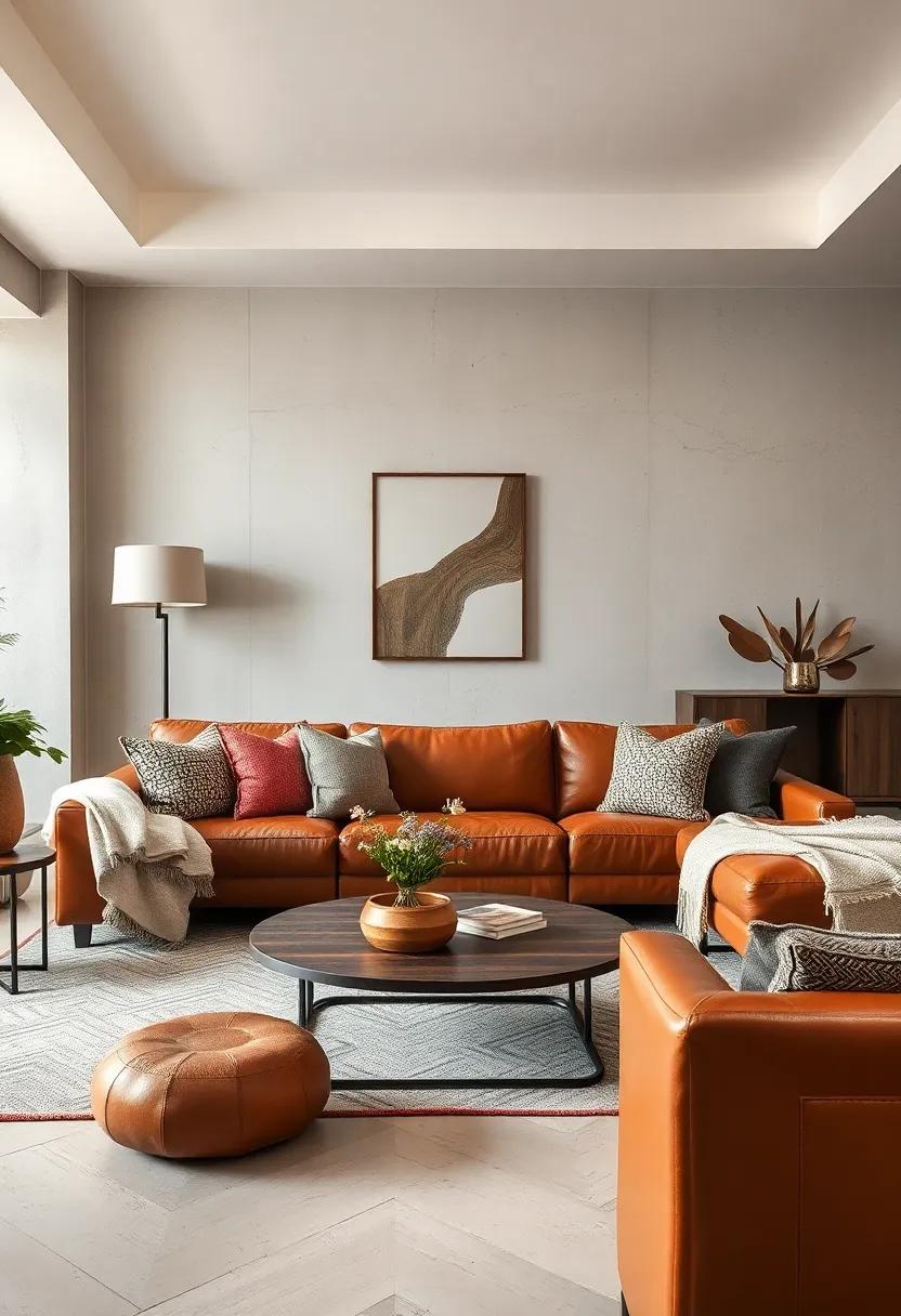Mix Textures: Pair leather seating with textured‌ throw pillows and soft blankets​ to ‍create a cozy, inviting atmosphere