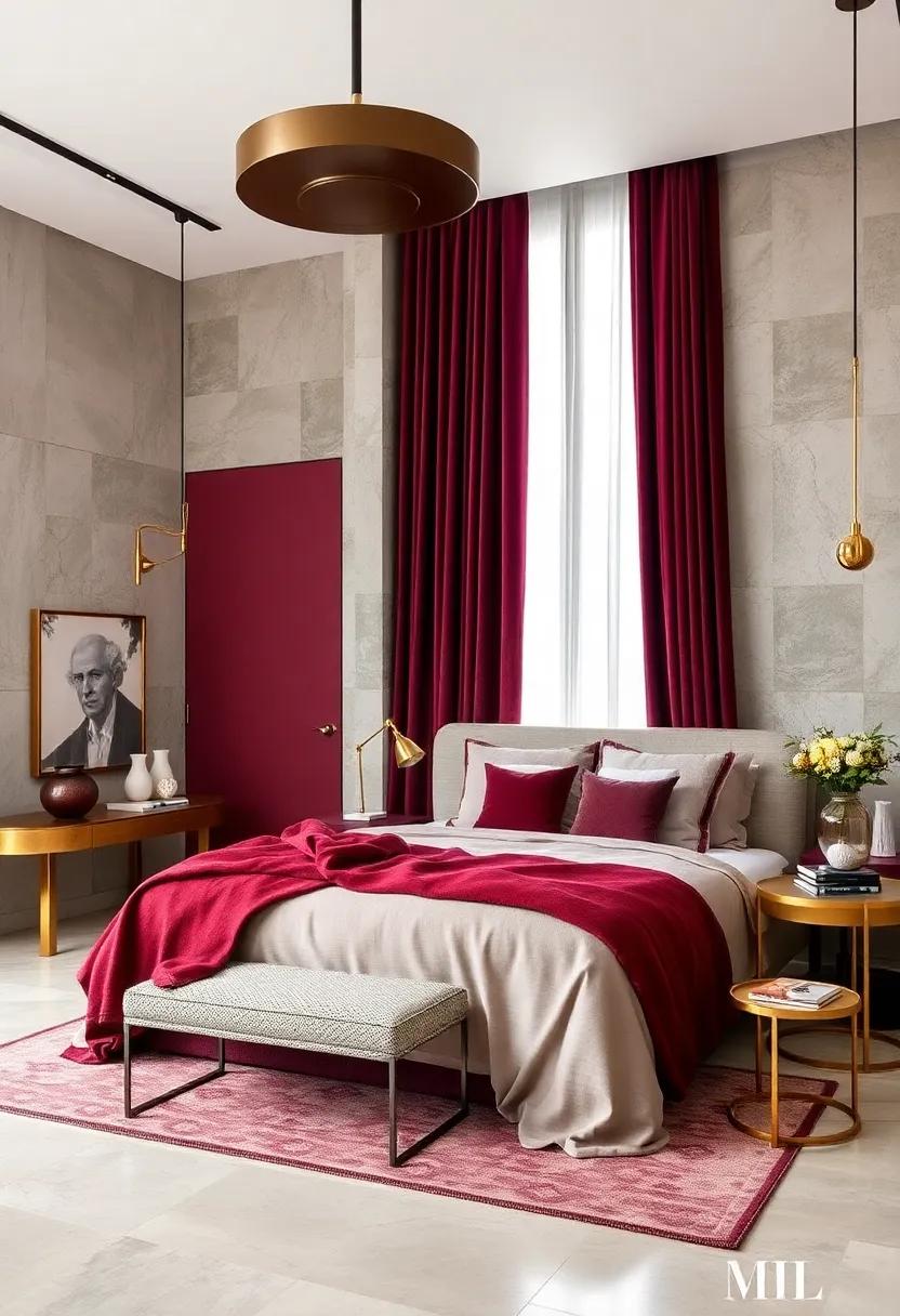 Lush‌ Textures: Combining Velvet and Silk in ​Deep Burgundy for opulent Drapery