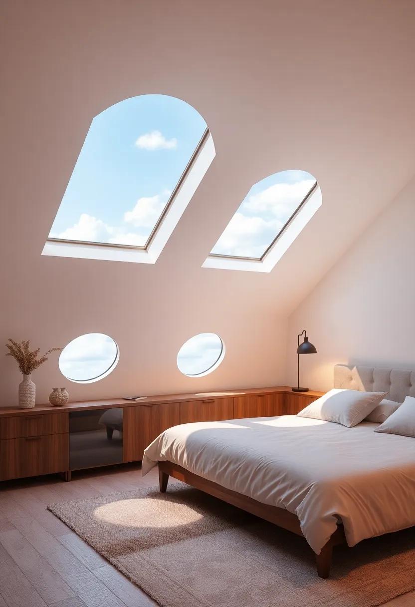 Drift off in a whimsical space featuring quirky skylights that mimic the ⁢shapes of clouds, ensuring a ⁢playful backdrop for a truly⁢ restful ⁤sleep experience