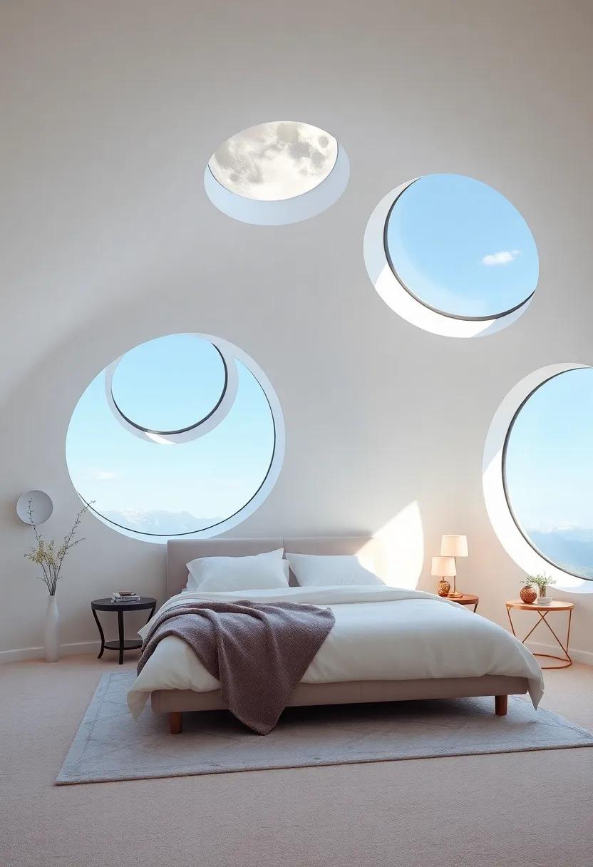 Indulge in ⁤a⁢ romantic ⁤vibe‌ with a spacious suite featuring circular ‍skylights that mimic the shape of the moon, casting​ a gentle glow that enhances the ⁤mood for relaxation