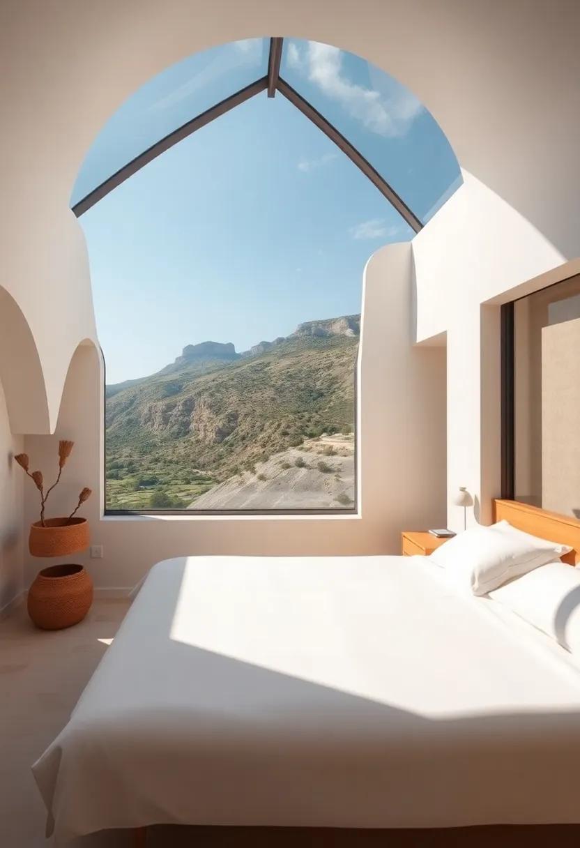 Retreat to a Mediterranean ‍villa bedroom where a skylight serves as a viewport to ⁤the stunning landscape, allowing nature to inspire your relaxation and rejuvenation