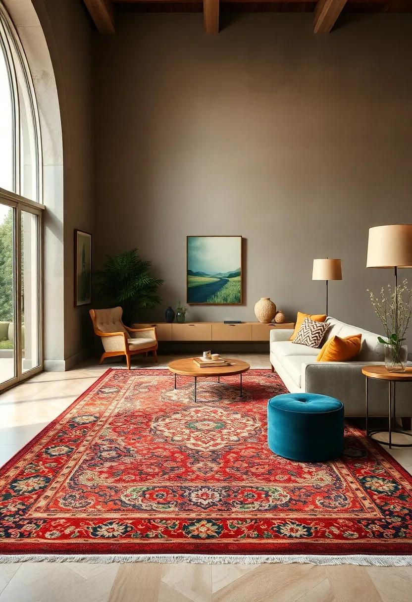 The Antique Persian Tabriz: Rich in history and intricate ⁢craftsmanship, this rug infuses⁣ your space with ‌warmth and old-world charm, featuring vibrant​ colors and elaborate patterns