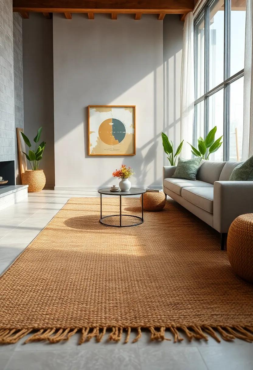 Rustic Jute ⁢Area Rug: ‌Representing the simplicity ⁤of nature, rustic jute rugs bring an organic touch, grounding a room with their earthy texture and natural colors