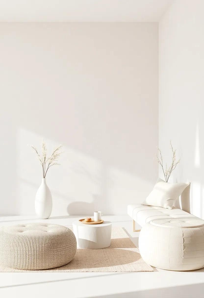 Embrace Neutral Color Palettes: Start with⁢ soft whites, gentle grays, and muted earth tones ​that create a calm backdrop for your space