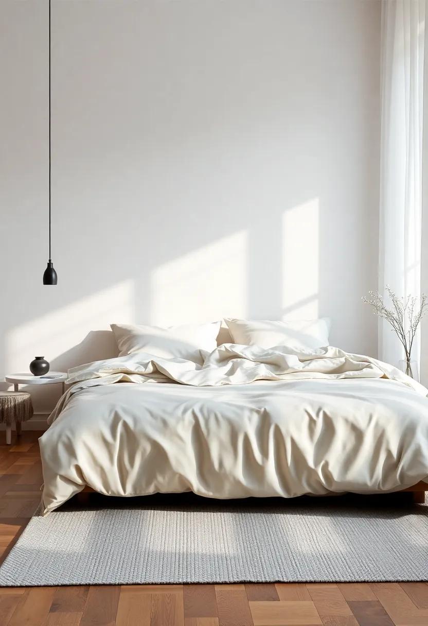Neutral Bedding Choices: Select high-quality, minimalistic bedding that promotes restfulness and a serene atmosphere