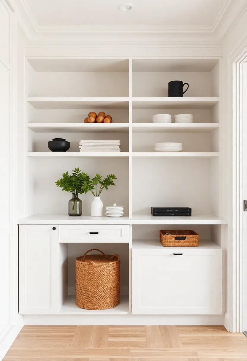 Streamlined Storage Solutions: Use⁢ built-in cabinetry or ​elegant shelving to⁣ keep clutter at bay while ⁤maintaining‍ a polished look