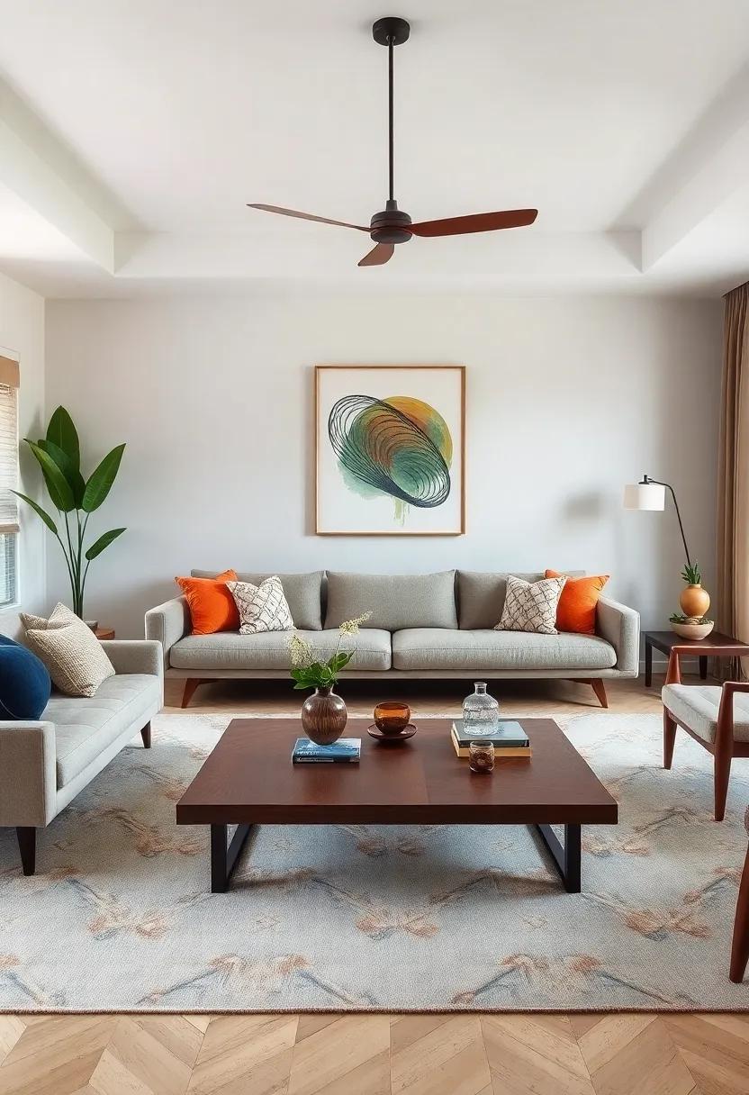 Minimalist Coffee Tables: Seek out low-profile coffee tables in walnut or teak that showcase sleek silhouettes and rich⁢ wood grains