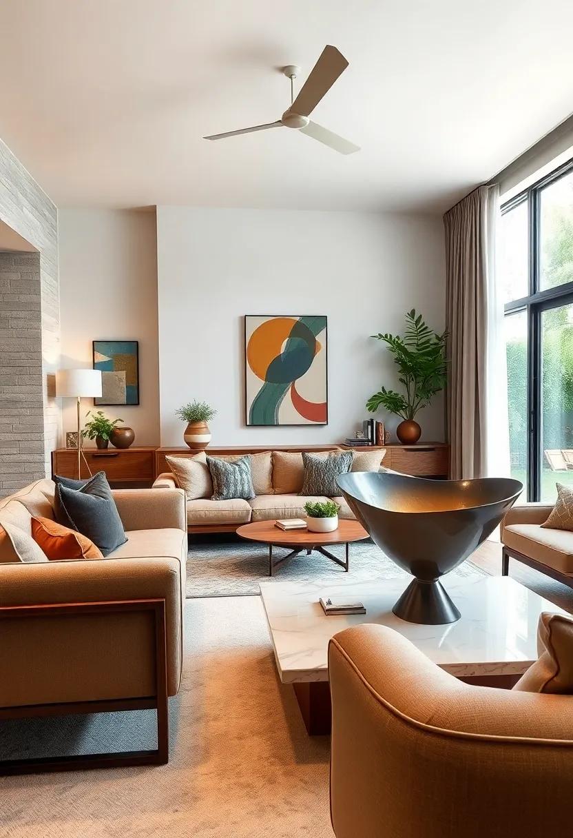 Artistic Display: Showcase a ‌sculptural bowl or a⁣ mid-century⁢ sculpture ⁤as a focal point ‍on a coffee table or mantle